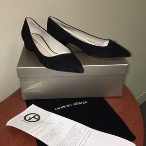 Giorgio Armani black suede pointy toe flats🖤